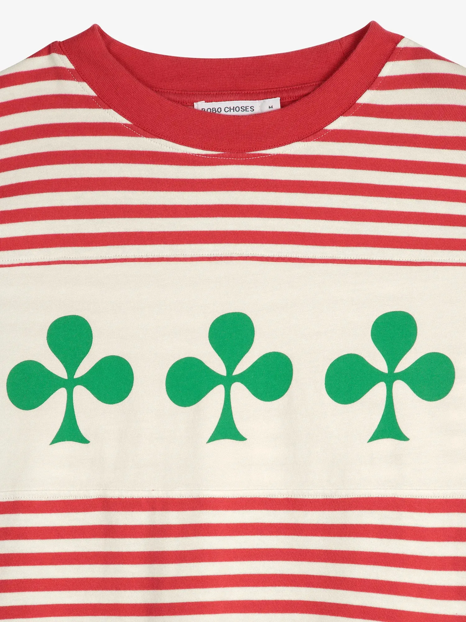 Shamrock knitted striped relaxed T-shirt sold by Bobo Choses product image thumbnail 3