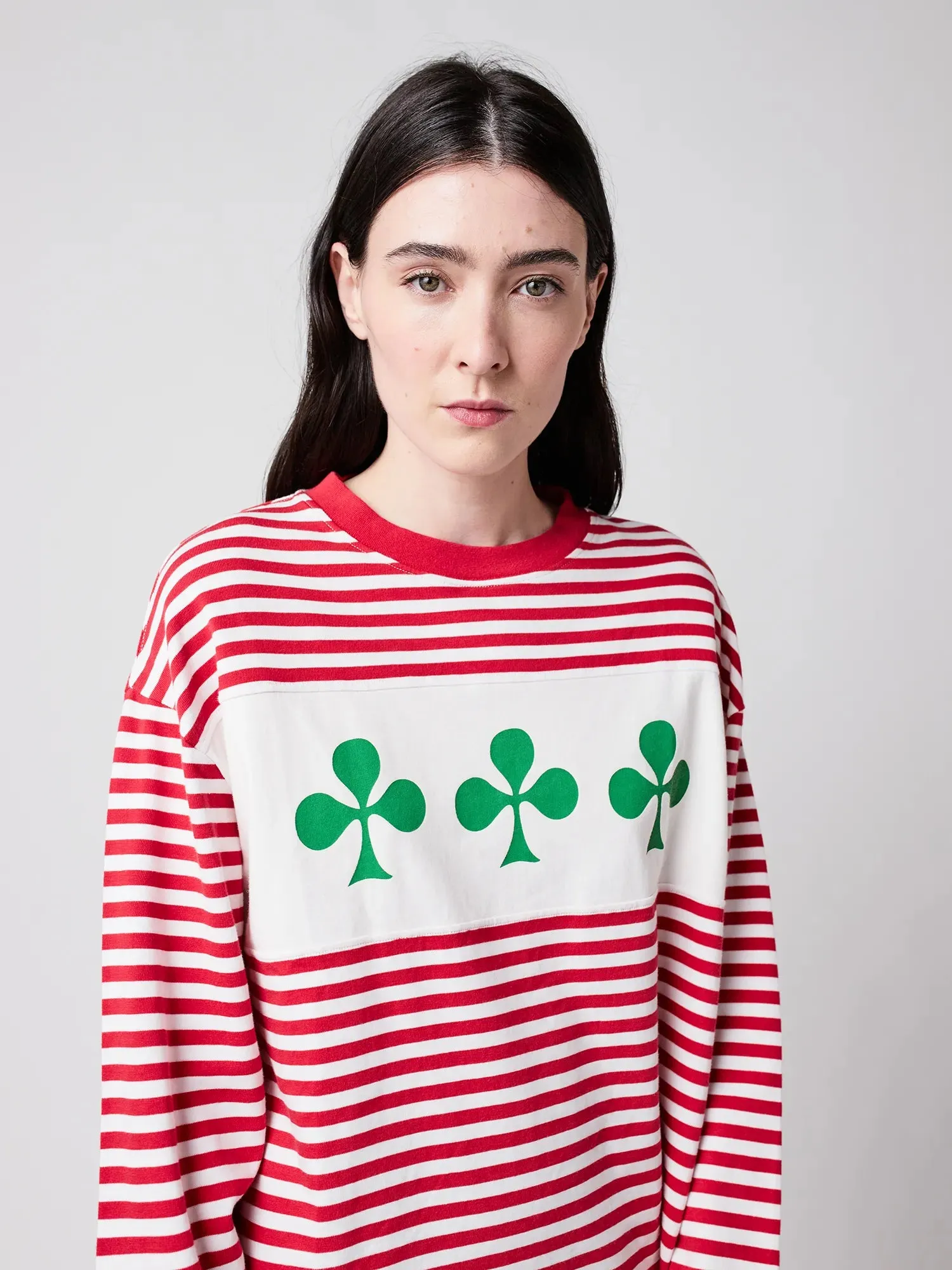 Shamrock knitted striped relaxed T-shirt sold by Bobo Choses product image thumbnail 5
