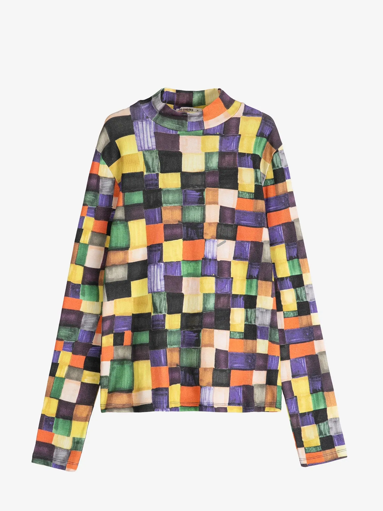Rainbow Plaid Pattern turtleneck top sold by Bobo Choses