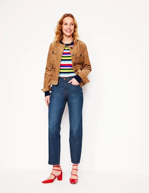 Jeans mit hohem Bund und geradem Bein-Indigo Waschung made by Boden