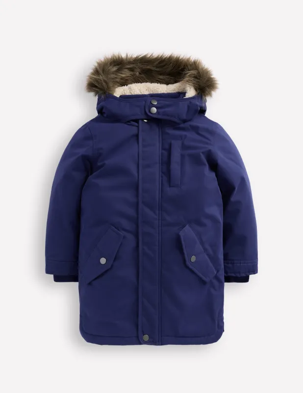 Wasserdichter Parka-Schuluniform-Marineblau made by Boden