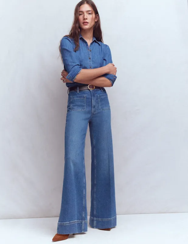 Ausgestellte Jeans mit aufgesetzter Tasche-Medium Vintage made by Boden