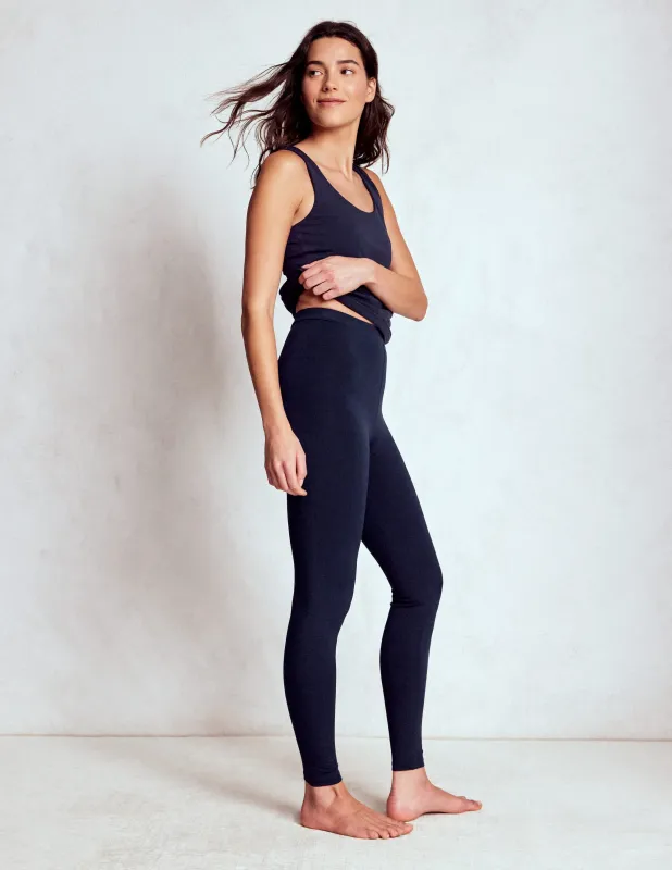 Jersey-Leggings mit hohem Bund-Marineblau sold by Boden