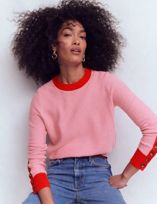 Grace Pullover in Blockfarben-Pink Lady made by Boden