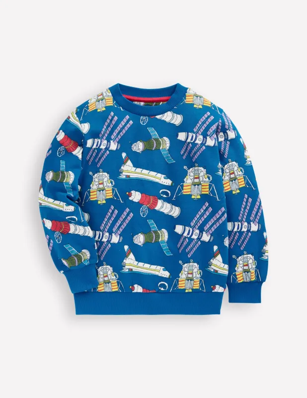 Bedrucktes Sweatshirt für den Alltag-Eisvogelblau Satelliten sold by Boden