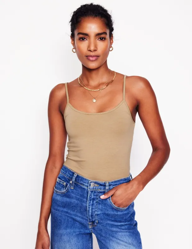 Schlichtes Camisole-Oberteil-Creme-Karamellbraun sold by Boden