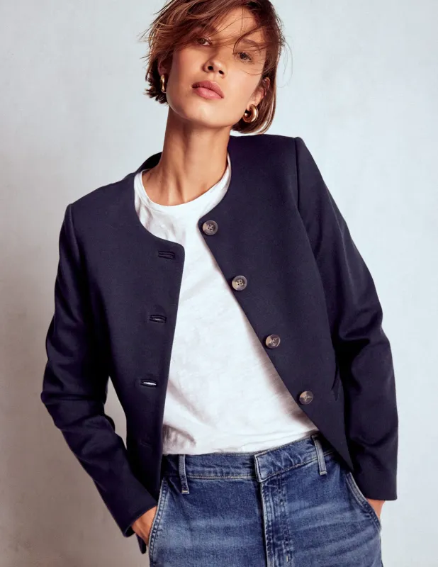 Hampstead Blazer aus Ponte-Twill-Marineblau made by Boden