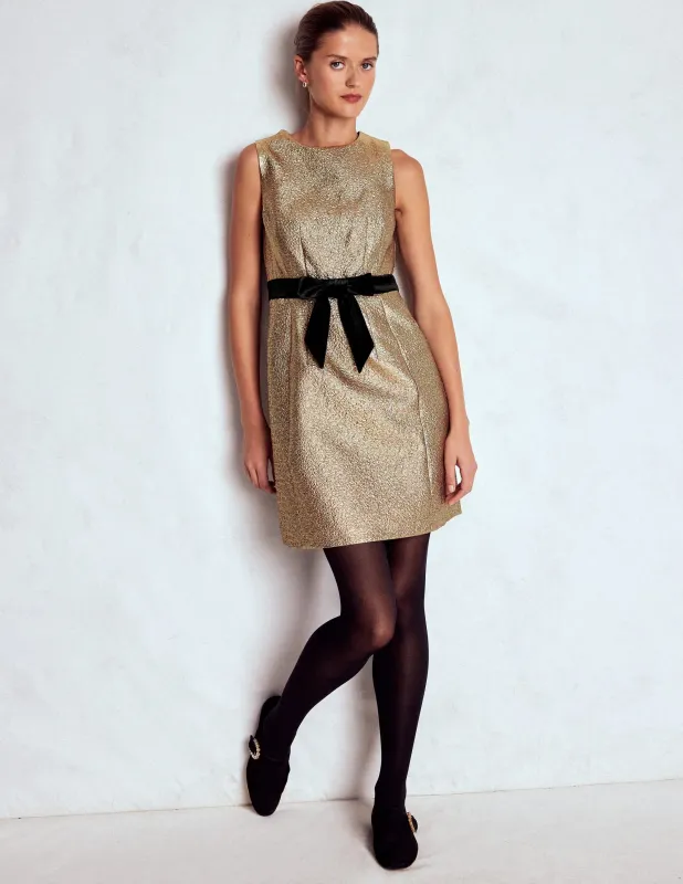 Goldenes Metallic-Etuikleid-Antikes Messing made by Boden