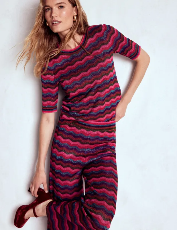 Strick-T-Shirt aus Jacquard-Bunt made by Boden