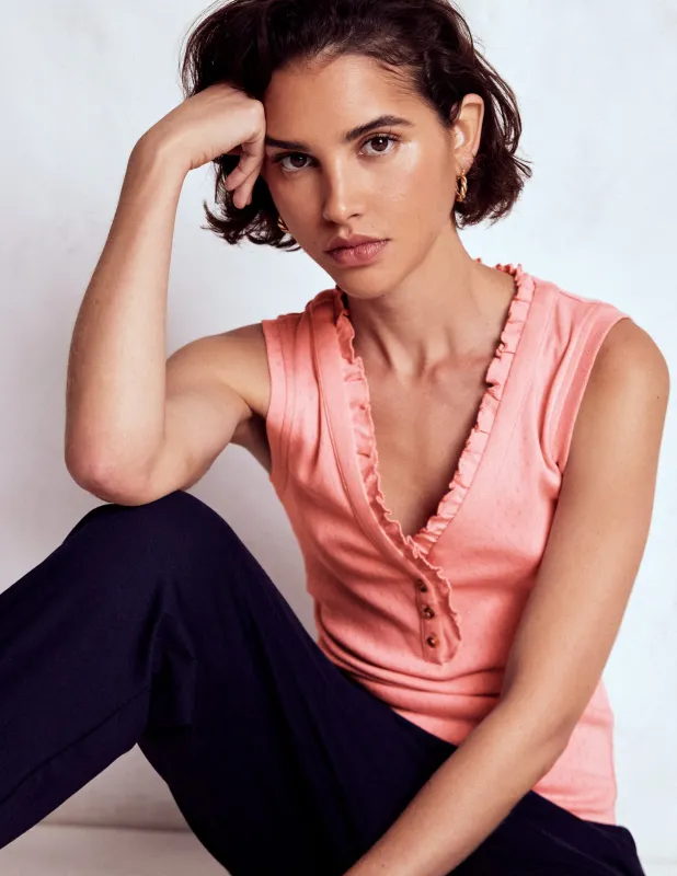 Jersey Henley-Schlafanzugoberteil-Hellrosa made by Boden