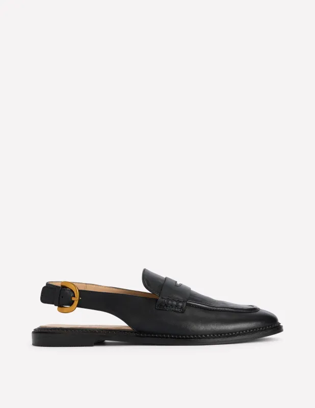 Pennyloafer mit Fersenriemen-Schwarz made by Boden
