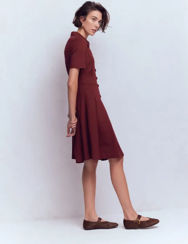 Bridget Kurzes Ponte-Kleid-Dunkelviolett made by Boden