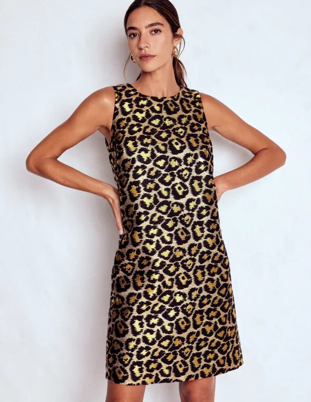 Metallic-Etuikleid mit Leopardenmuster-Metallic-Leopard made by Boden