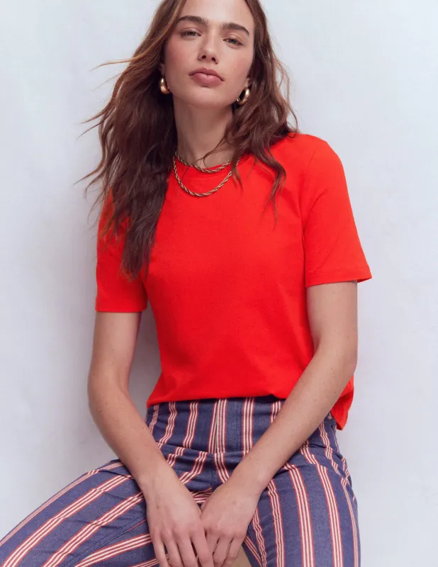 T-Shirt aus Baumwolle-ROT made by Boden