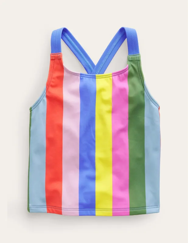 Tankini-Oberteil mit gekreuzten Rückenträgern-Sanft Bunt Gestreift made by Boden
