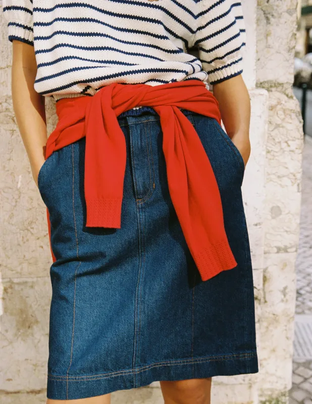 Gerader Jeansrock-Indigo sold by Boden