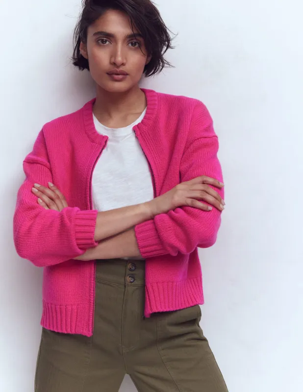 Maya Jacke mit Reißverschluss-Extravagantes Rosa made by Boden