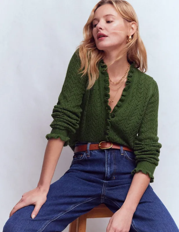 Eloise Henley-Pullover mit Rüschen-Promenadengrün made by Boden