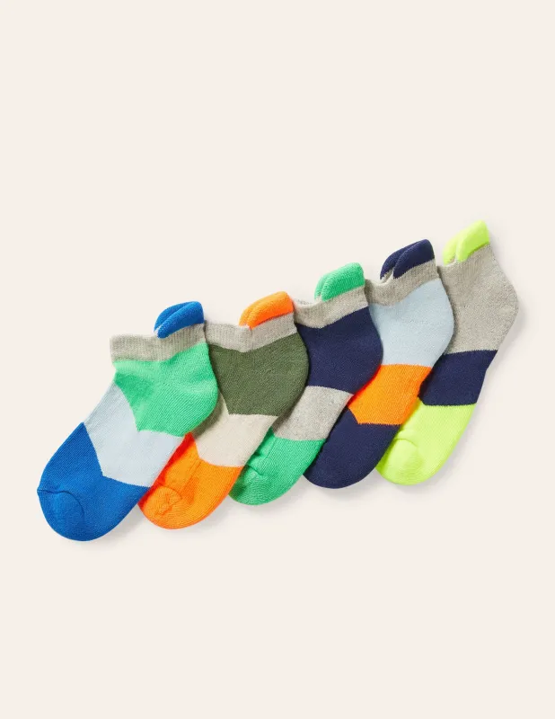 Sportsocken im 5er-Pack-Bunt, Zickzackmuster sold by Boden