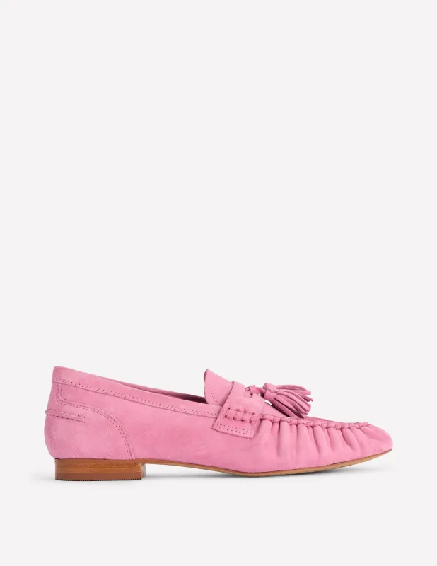 Weiche, geraffte Loafer-Rosa Parfait sold by Boden