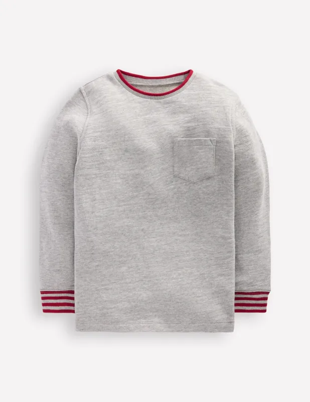 Kuscheliges, mittelschweres Langarmshirt-Grau Meliert made by Boden