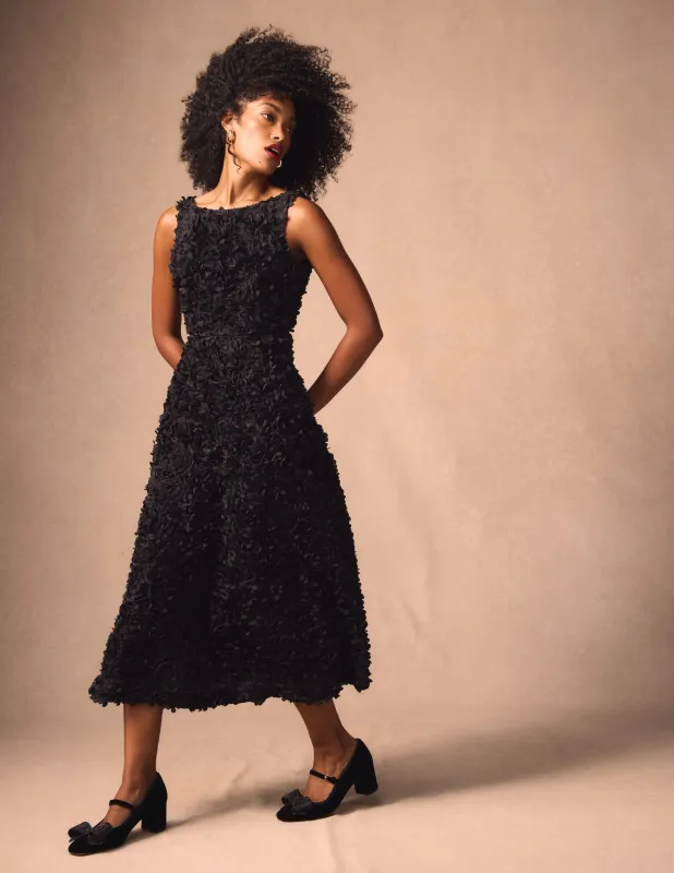 Ausgestelltes Kleid mit U-Ausschnitt am Rücken-Schwarz made by Boden