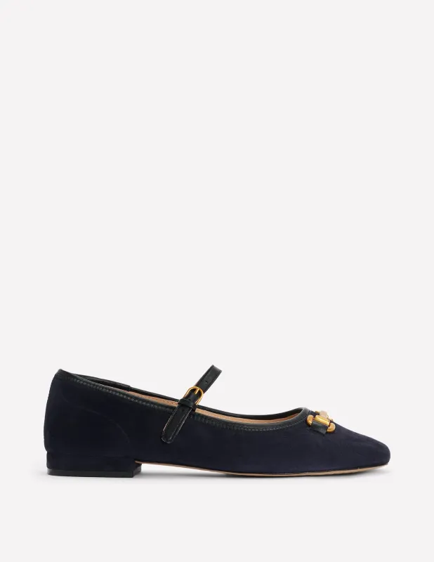 Flache Mary Janes mit Trensendetail-Dunkles Navy made by Boden