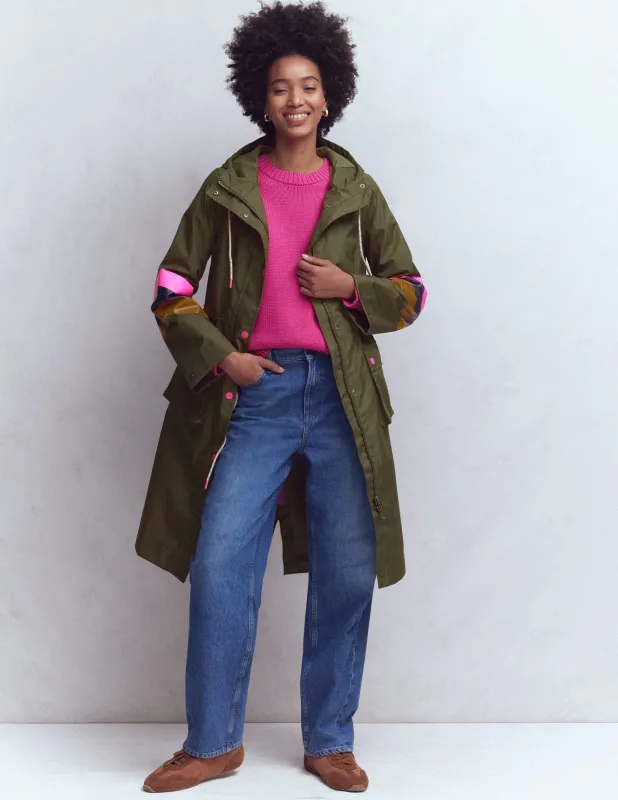 Gestreifter, langer Regenmantel-Waldgrün, Gestreift sold by Boden