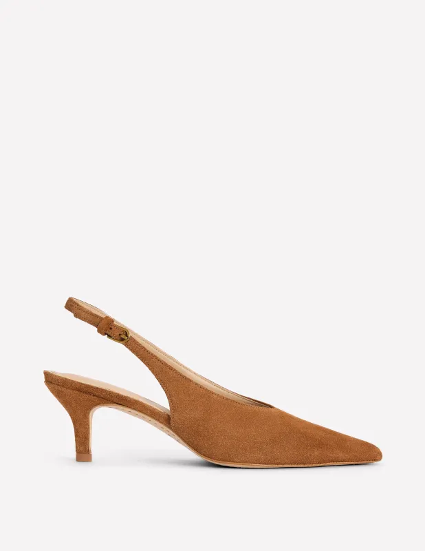 Hochgeschnittene Slingback-Pumps-Hellbraun made by Boden