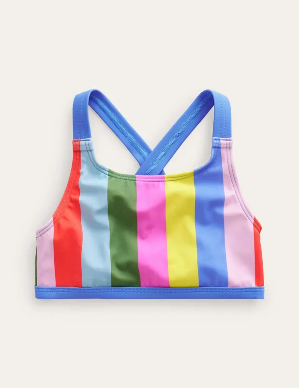 Bikinioberteil mit gekreuzten Rückenträgern-Sanft Bunt Gestreift made by Boden