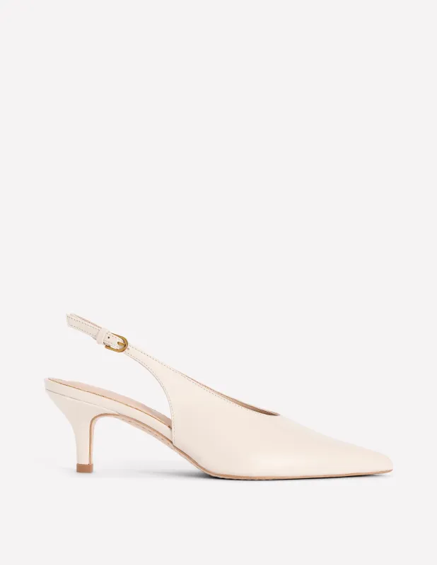 Hochgeschnittene Slingback-Pumps-Beige made by Boden