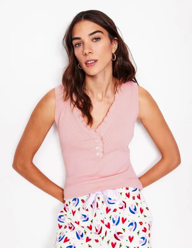 Jersey Henley-Schlafanzugoberteil-Hellrosa sold by Boden