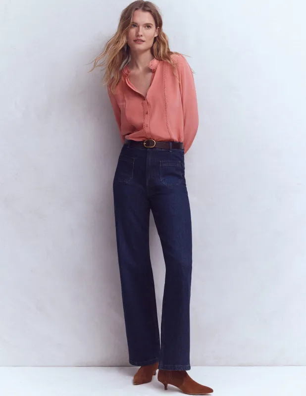 Rhea Seidenoberteil mit Besatz-Vintagerosa sold by Boden