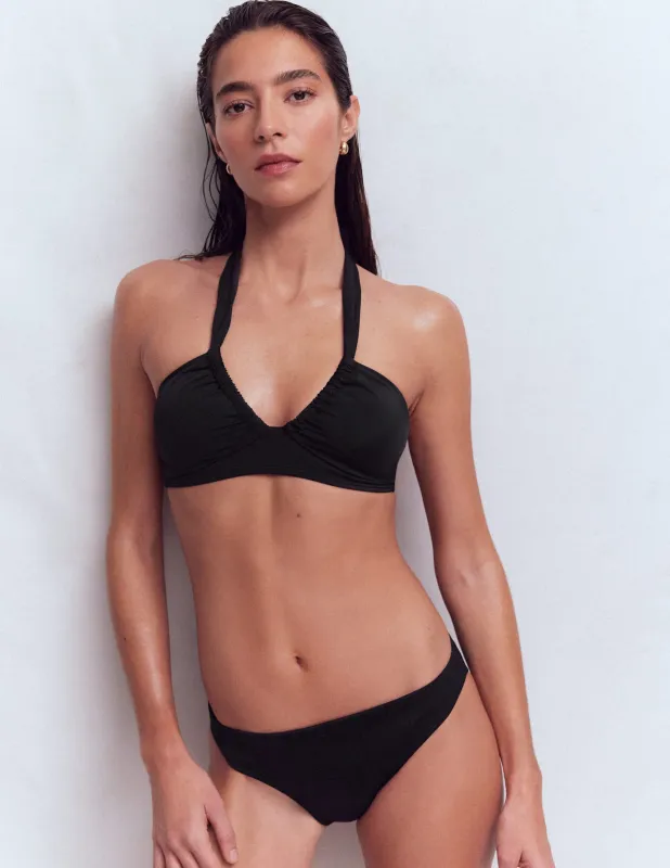 Minori Neckholder-Bikinioberteil zum Binden-Schwarz made by Boden