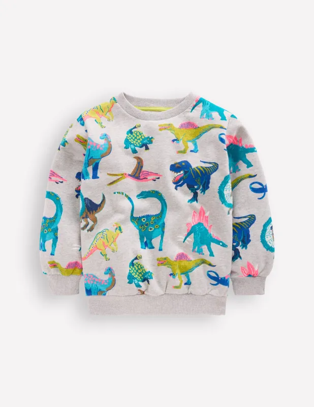 Bedrucktes Sweatshirt für den Alltag-Grau Dinosaurier sold by Boden