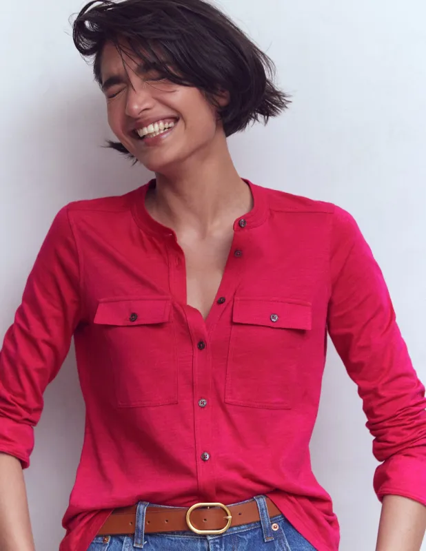 Hemd mit Steppnähten und Brusttasche-Granatapfel made by Boden