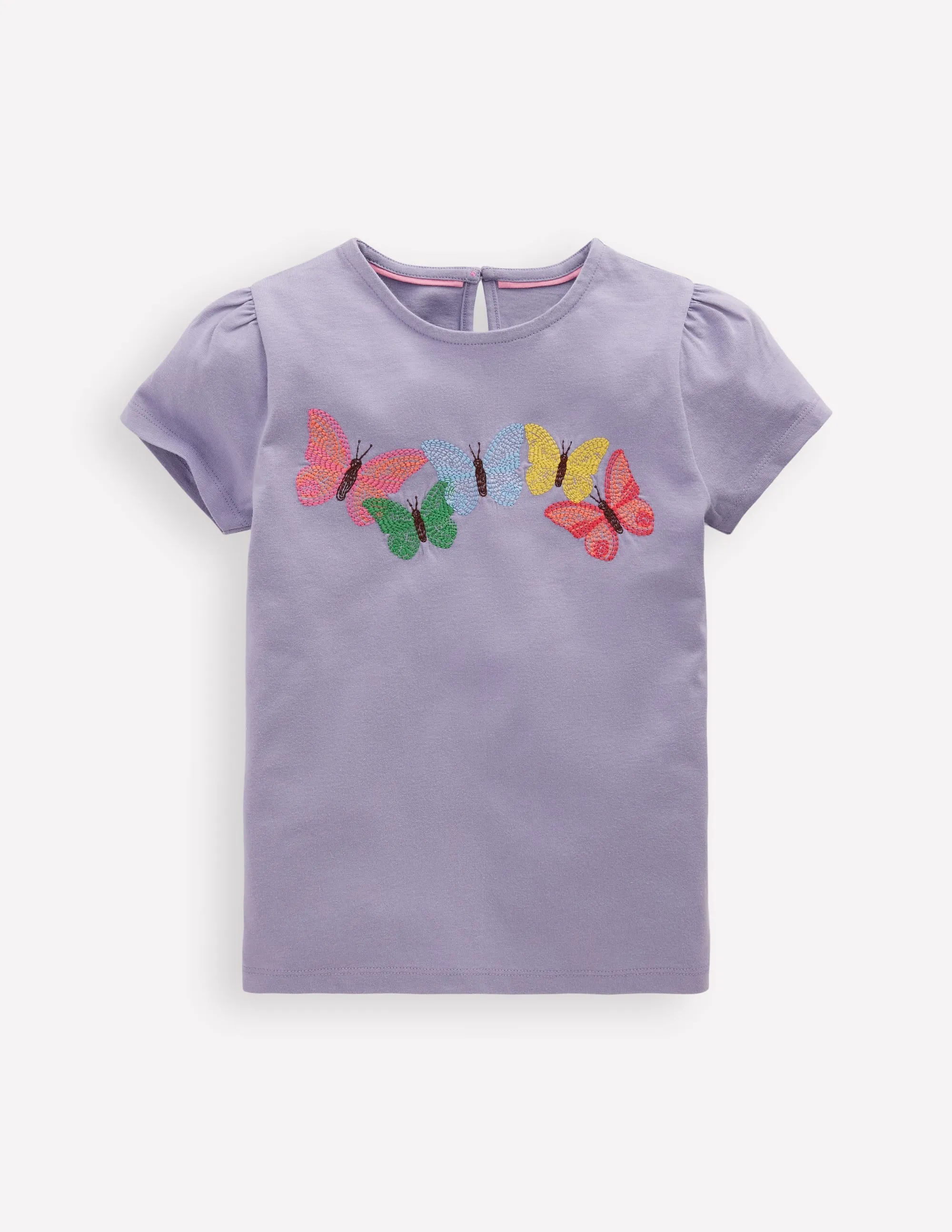 Oberteil mit Puffärmeln und Superstich-Lila Schmetterlinge sold by Boden