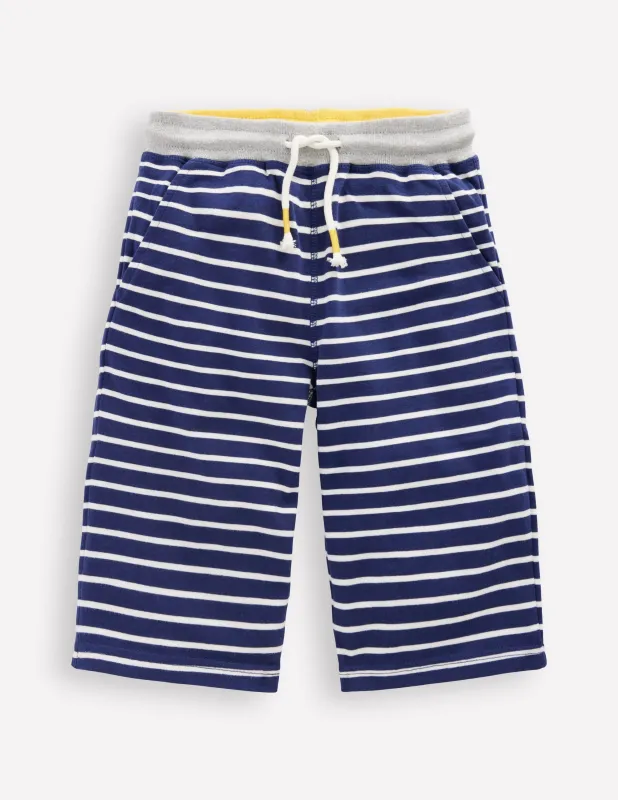 Baggyshorts aus Jersey-Schuluniform-Marineblau und Naturweiß made by Boden