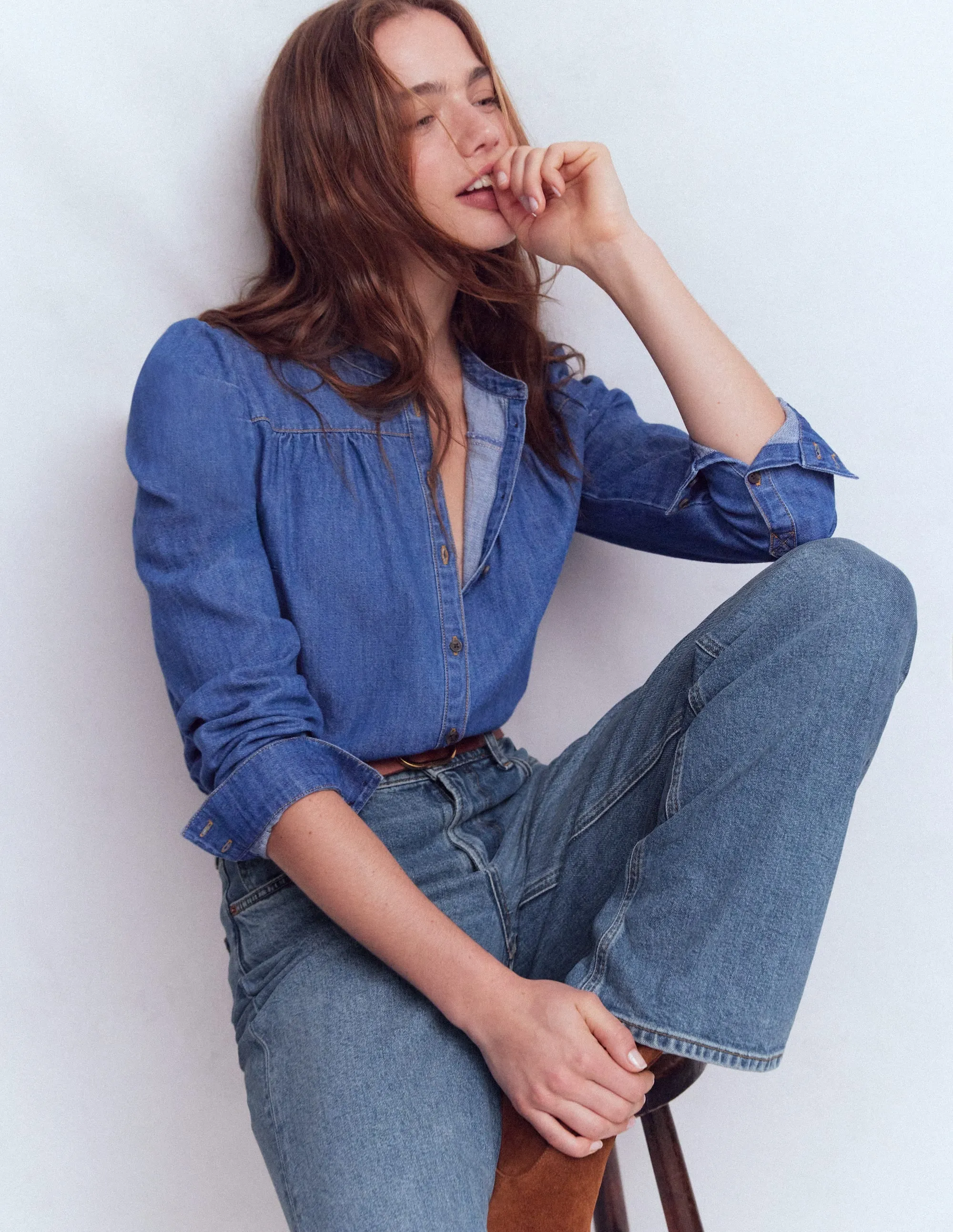 Jeans mit hohem Bund und geradem, weitem Bein-Beatnik Red sold by Boden