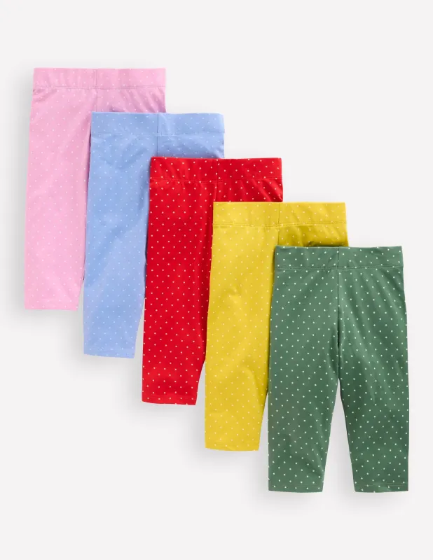 5er-Pack Verkürzte Leggings-Bunt Gepunktet made by Boden