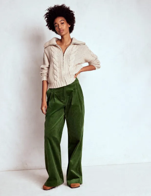 Kensington Cord Pants-Green Fir made by Boden