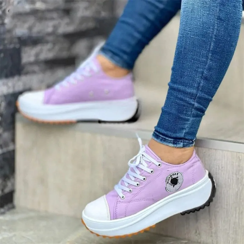 Canvas Platform Lace Up Walking Shoes sold by Body Central