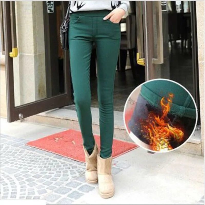 Thick Warm High Waist Streetwear Skinny Pencil Pants sold by Body Central product image thumbnail 4