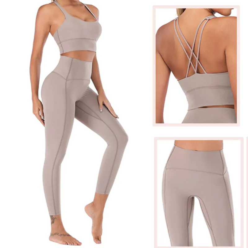Naked-Feel Yoga Fitness Workout High Waist Sportswear Set sold by Body Central