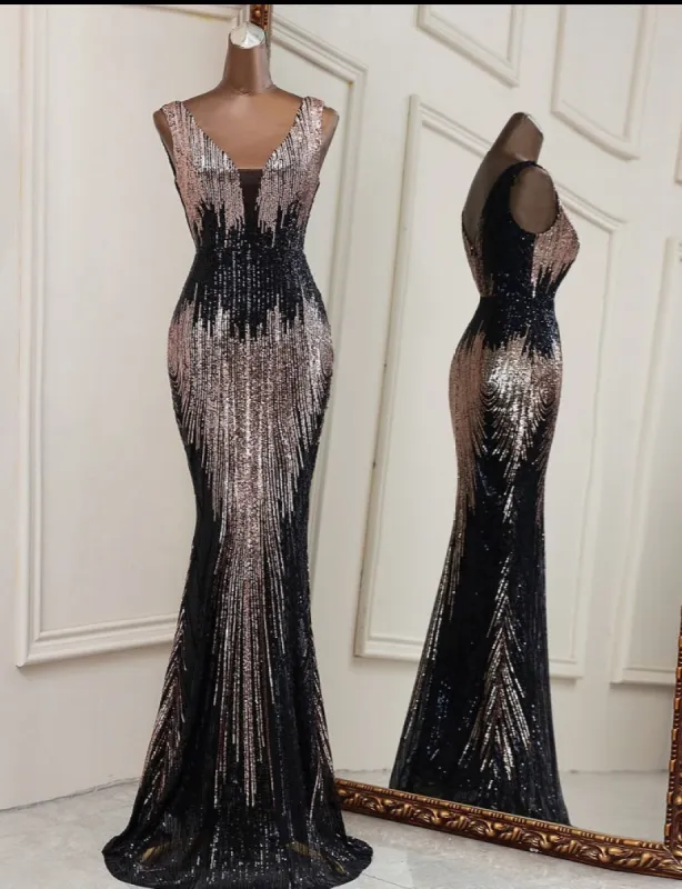 Elegant Deep V neck Evening Dress sold by Body Central