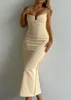 Elegant Dress with Split Slim Spaghetti Strap sold by Body Central