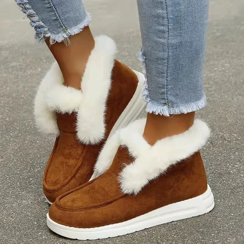 Warm Plush Fur Snow Ankle Boots sold by Body Central