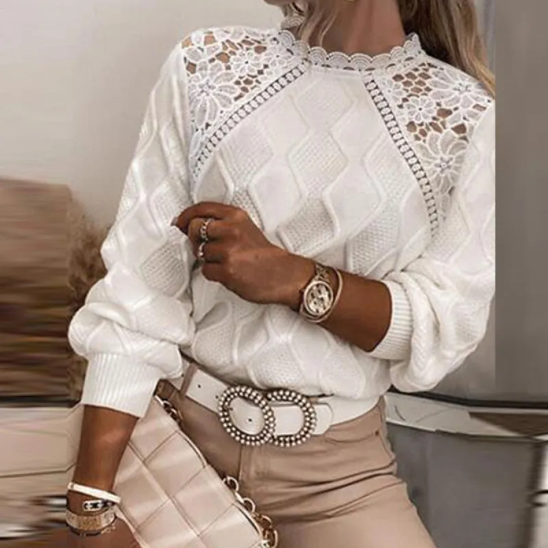Elegant Lace Embroidered Knitting Sweater sold by Body Central