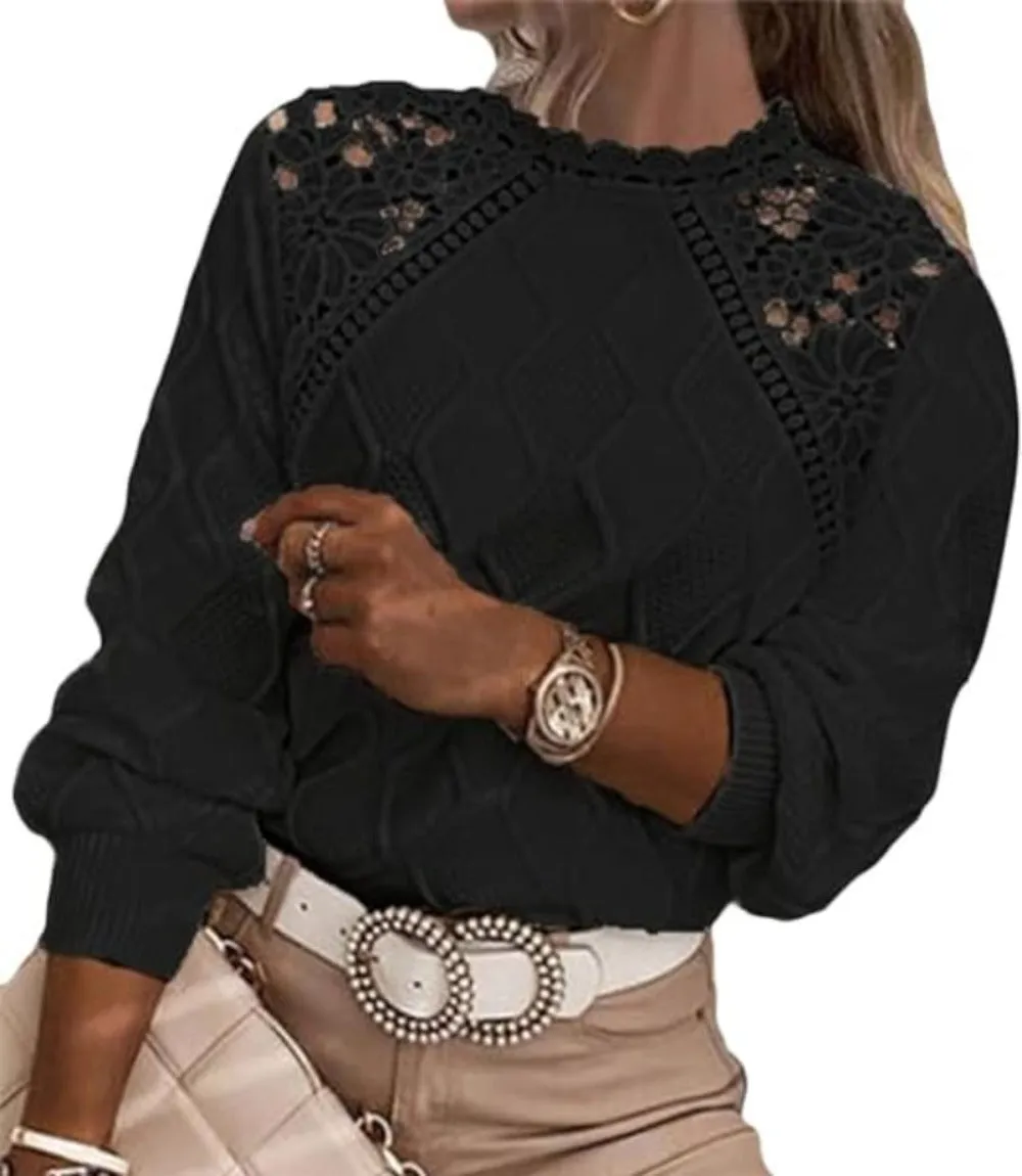 Elegant Lace Embroidered Knitting Sweater sold by Body Central product image thumbnail 3