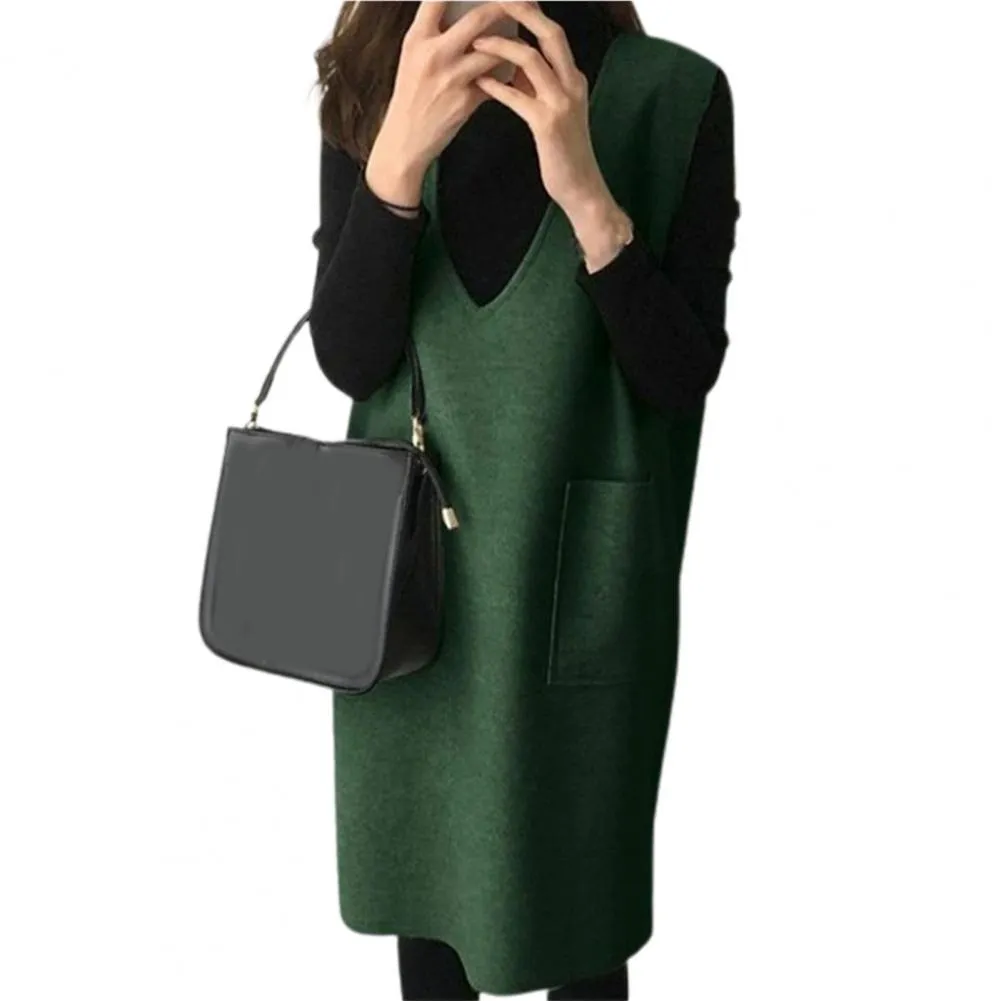 Vest Dress Solid Color Sleeveless Elegant Warm Long sold by Body Central product image thumbnail 4